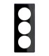 Plaque Odace you 3 postes entraxe 57mm, noir avec liseré anthracite Pose verticale.