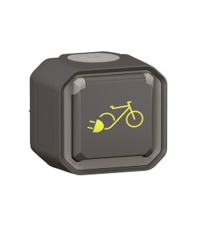 Prise de courant Plexo pour recharge 2 roues électriques complet anthracite / Legrand