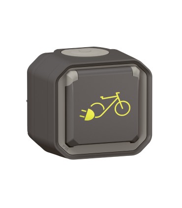 Prise de courant Plexo pour recharge 2 roues électriques complet anthracite / Legrand