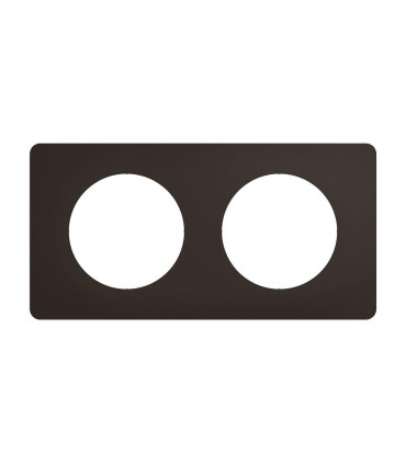 Céliane Plaque de finition  2 postes - Noir Mat