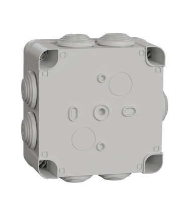 Mureva Box boite de dérivation IP55 + embouts + bornier 105x105x55 gris