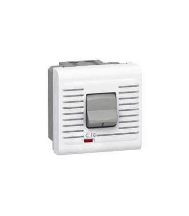 Disjoncteur magnétothermique Uni+Neutre 230V 16A Mosaic 2 modules blanc