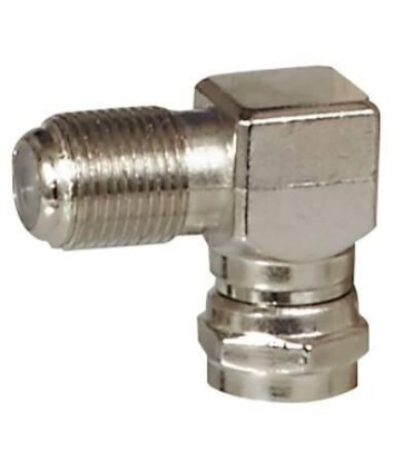 Adaptateur télévision type F mâle et femelle coudé