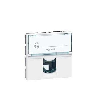 Mosaic Prise RJ12 6 contacts 2 modules blanc
