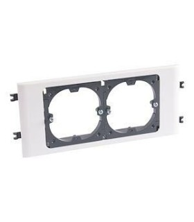 Support universel 2 postes pour goulotte DLP monobloc avec couvercle 85mm