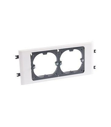 Support universel 2 postes pour goulotte DLP monobloc avec couvercle 85mm