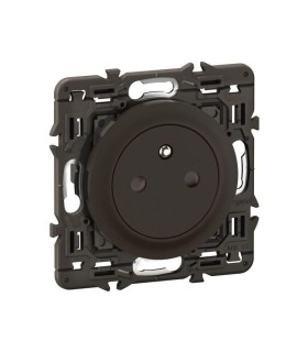 Céliane Prise 2P+T Surface Confort support et enjoliveur Noir