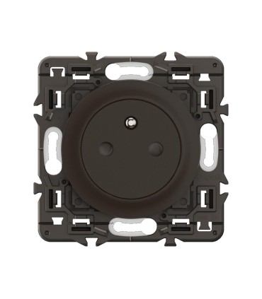 Céliane Prise 2P+T Surface Confort support et enjoliveur Noir