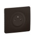 Céliane Prise 2P+T Surface Confort support et enjoliveur Noir