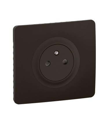 Céliane Prise 2P+T Surface Confort support et enjoliveur Noir