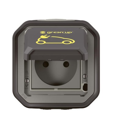 Prise pour recharge véhicule électrique Plexo complet saillie anthracite / Legrand