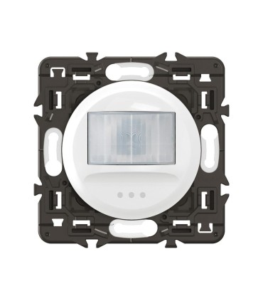 Céliane Détecteur mural sans Neutre dérogation 100W LED enjoliveur Blanc et support