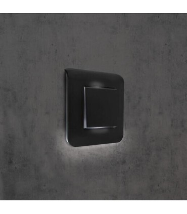 Mosaic Easy-Led Interrupteur ou va-et-vient 10AX 250V~  2 modules - noir mat