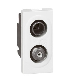 Prise TV-SAT Mosaic 1 module blanc