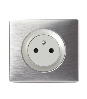 Prise 2P+T Surface complète Legrand Céliane Alu Métal