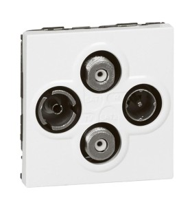 Mosaic Prise TV R SAT SAT 2 modules blanc