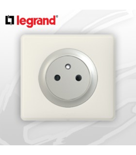 Prise 2P+T Surface complète Legrand Céliane Craie Poudré