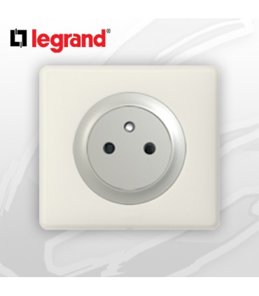 Prise 2P+T Surface complète Legrand Céliane Craie Poudré