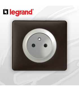 Prise 2P+T complète Legrand Céliane Basalte Poudré