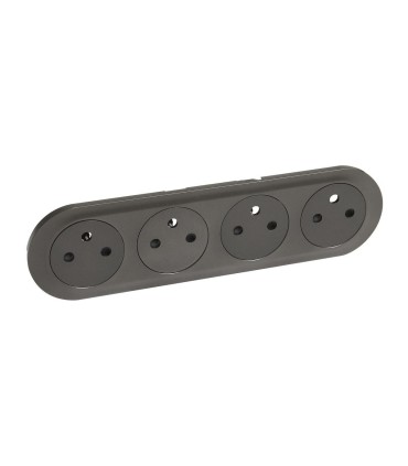 Enjoliveur Céliane pour prise quadruple 2P+T à puits pré câblée compacte - Graphite
