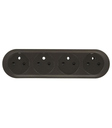 Enjoliveur Céliane pour prise quadruple 2P+T à puits pré câblée compacte - Graphite