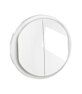 Enjoliveur Céliane double interrupteur ou va-et-vient - Blanc