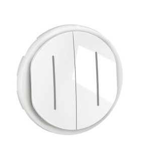 Enjoliveur Céliane interrupteur va-et-vient double témoin - Blanc