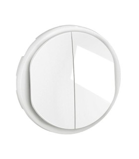 Enjoliveur double poussoir NO+NF lumineux Céliane - Blanc