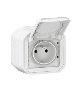 Prise de courant 2P+T Plexo complet saillie blanc / Legrand