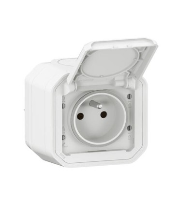 Prise de courant 2P+T Plexo complet saillie blanc / Legrand