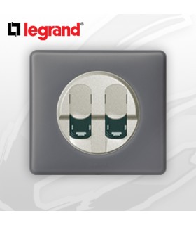 Prise Double RJ45 Cat 6 complète Legrand Céliane Schiste Poudré