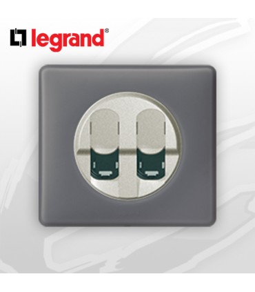 Prise Double RJ45 Cat 6 complète Legrand Céliane Schiste Poudré