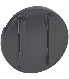 Enjoliveur étroit Céliane pour double interrupteur, va-et-vient ou poussoir - Graphite