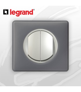 Poussoir Double complet Legrand Céliane Schiste Poudré (doigts larges)