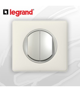 Poussoir Double complet Legrand Céliane Craie Poudré (doigt large)