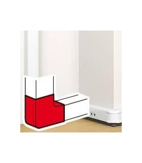 Mosaic Angle plat 90° pour goulotte à clippage direct  50x80mm - blanc antimicrobien