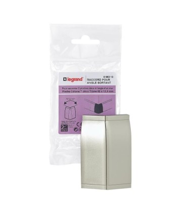 Raccord pour angle sortant pour plinthe Céliane déco 82x12,5mm - Titane