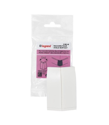 Raccord pour angle sortant pour plinthe Céliane déco 82x12,5mm - Blanc