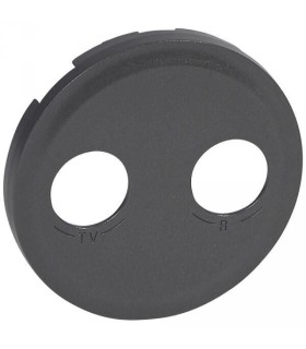 Enjoliveur rond Céliane pour prise TV - Graphite.