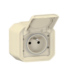 Prise de courant 2P+T Plexo complet saillie sable / Legrand