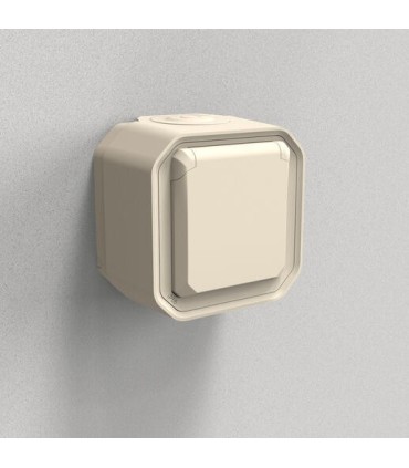 Prise de courant 2P+T Plexo complet saillie sable / Legrand