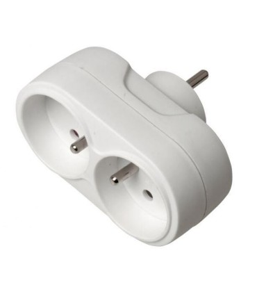 Multiprise avec mise à la terre 1 pour 2