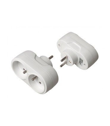 Multiprise avec mise à la terre 1 pour 2