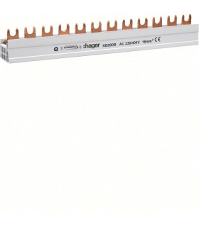 Barre de pontage 2P 80A à languette 16mm² 28 modules