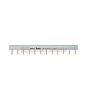 Barre de pontage 2P 63A languette 10mm² 12 appreils larg 24 modules