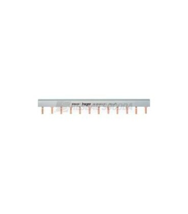 Barre de pontage 2P 63A languette 10mm² 12 appreils larg 24 modules