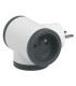 Fiche triplite 3 prises 2P+T latérales 16A 3680W - blanc et gris foncé