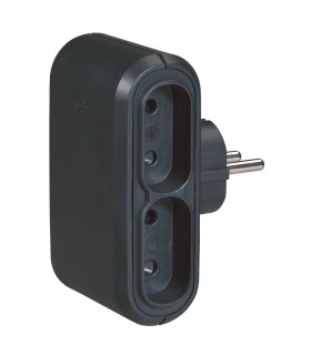 Fiche Multiprise 4 Sorties Latérales Noir 6A