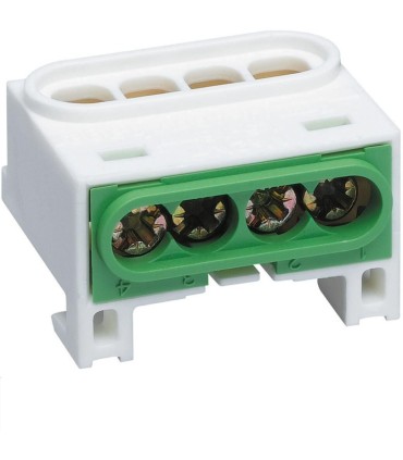 Bornier neutre 4 raccordements IP2X