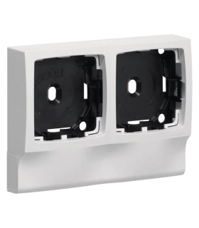 Support double appareillage saillie Legrand pour ATA12x20, blanc